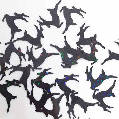 PVC Stock Holo Black Deer Glitter Shape جاهزة للشحن من المنسوجات