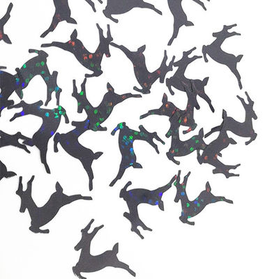 PVC Stock Holo Black Deer Glitter Shape جاهزة للشحن من المنسوجات