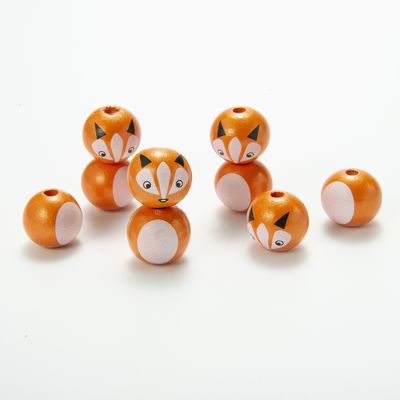 0.5-3CM حجم الحبة الحيوانات الحجارة الخشب الخرز الباندا والفوكس الحبات الفارغة من الحبات مثالية للحرفيات الملابس ومشاريع DIY