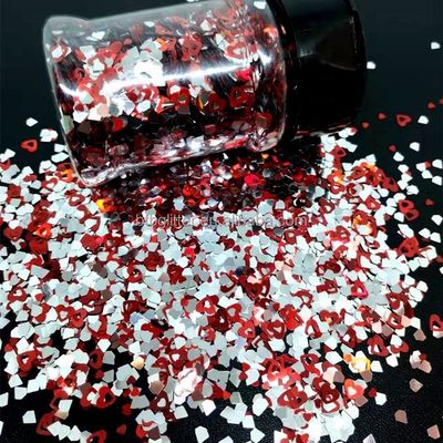 المقاومة للمذيبات عيد الحب البريق فضفاض بوليستر شونكي البريق بكمية كبيرة لفن الأظافر