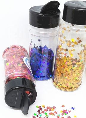 1 أوقية 2 أوقية 3 أوقية 5 أوقية حاويات اللمعان مع Black Lid Sifter و Open Cap Print Method 1 color Shakers