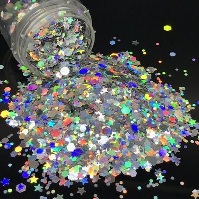إمدادات العطلات الأخرى القطع المقطوعة الطباعة الهولوجرافية الفضة المتلألئة مع النجوم