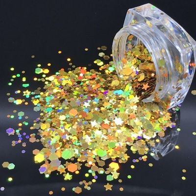إمدادات العطلات الأخرى القطع المقطوعة الطباعة الهولوجرافية الفضة المتلألئة مع النجوم