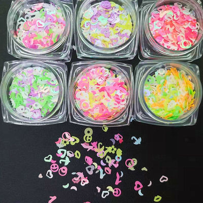 12 ألوان نابضة بالحياة للقيام بالأشياء بنفسك Glitz Galore خليطات مستوى التجميل Glitter Shapes Neon Color Glitter Sequins في مواد صديقة للبيئة