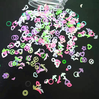 12 ألوان نابضة بالحياة للقيام بالأشياء بنفسك Glitz Galore خليطات مستوى التجميل Glitter Shapes Neon Color Glitter Sequins في مواد صديقة للبيئة
