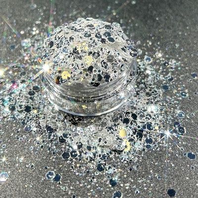 مقاس DIY غبار الماس براقة فضة براقة مسحوق تبرز حفلة الماكياج