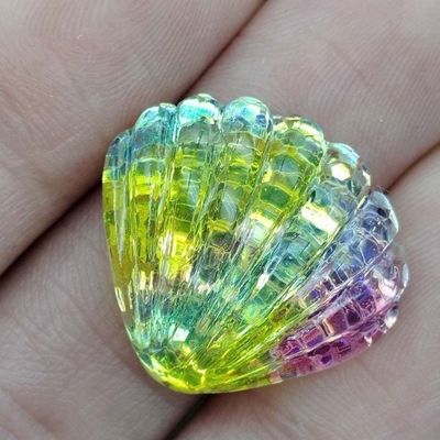 بلايستر الراتنج براقة حورية البحر القشرة والبراقة سيكوين حورية الذيل الراتنج مسطح الظهر DIY مشبك الراتنج رقيق الحرف