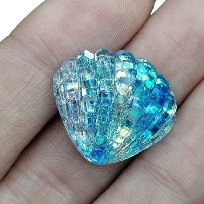 بلايستر الراتنج براقة حورية البحر القشرة والبراقة سيكوين حورية الذيل الراتنج مسطح الظهر DIY مشبك الراتنج رقيق الحرف