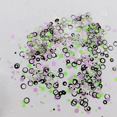 لون مخصص الراتنج البراق البيضاء دائرة مفتوحة سوداء دائرة مفتوحة نيون مستديرة خضراء ونيون لون أرجواني مستديرة