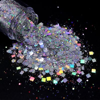 الزينة الداخلية الملمع الكثيف مسحوق بي تي مادة هكساجونية شكل أظافر الزخرفة الإمدادات لعيد الميلاد هكساجون مختلطة