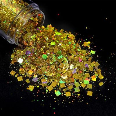 الزينة الداخلية الملمع الكثيف مسحوق بي تي مادة هكساجونية شكل أظافر الزخرفة الإمدادات لعيد الميلاد هكساجون مختلطة