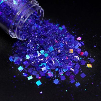 الزينة الداخلية الملمع الكثيف مسحوق بي تي مادة هكساجونية شكل أظافر الزخرفة الإمدادات لعيد الميلاد هكساجون مختلطة