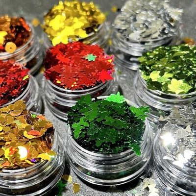 مقاومة درجات الحرارة العالية 180-200 درجة مئوية التخرج الحدث 6 أشكال بتال براقة للكاكتوس ورقة القيقب والنظارات